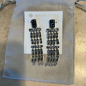 Kendra Scott Jack Statement Earrings In silver rhodium and grey Crystal Drop